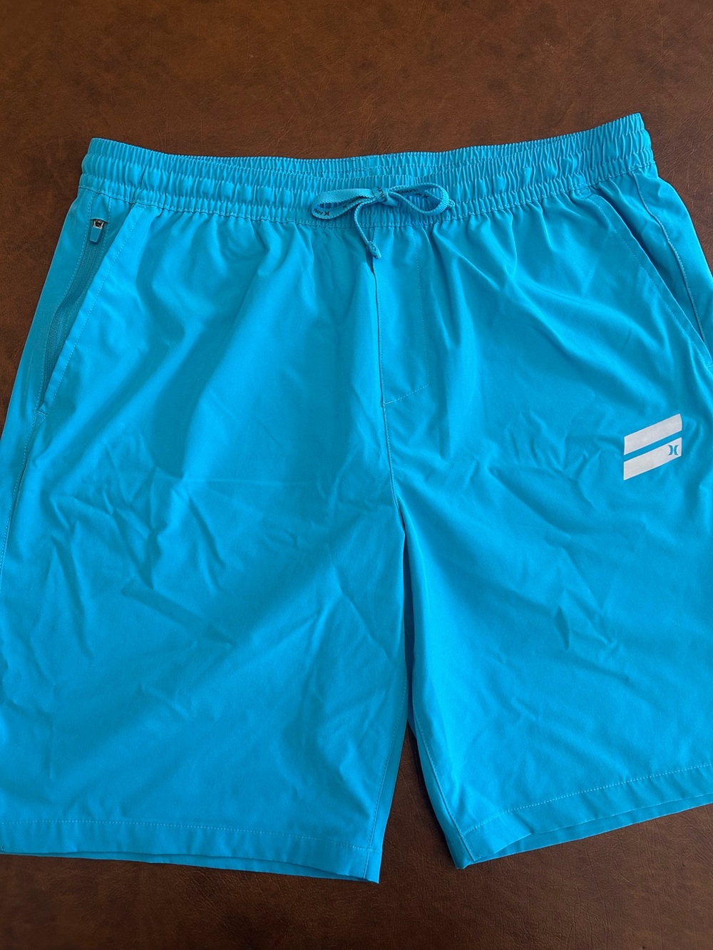 Hurley Men's Swim Trunks Artic Blue Neon Board Shorts XL Spandex